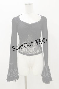 DARK IN LOVE / Gothic luxe lace see-through belly sexy top M ブラック H-25-11-04-067-PU-TO-KB-ZH