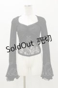 DARK IN LOVE / Gothic luxe lace see-through belly sexy top M ブラック H-25-11-04-068-PU-TO-KB-ZH