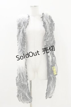 画像1: PUNK RAVE / YETI HOOD SCARFフード付きマフラー  黒×白 H-25-11-04-007-PU-ZA-KB-ZH