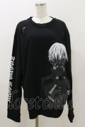 QOOZA / 東京喰種×QOOZA金木研 ダメージスウェット  ブラック H-25-11-04-039-PU-TO-KB-ZH