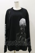 QOOZA / 東京喰種×QOOZA金木研 ダメージスウェット  ブラック H-25-11-04-040-PU-TO-KB-ZH