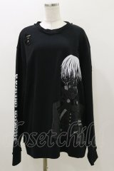QOOZA / 東京喰種×QOOZA金木研 ダメージスウェット  ブラック H-25-11-04-041-PU-TO-KB-ZH