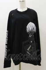 QOOZA / 東京喰種×QOOZA金木研 ダメージスウェット  ブラック H-25-11-04-043-PU-TO-KB-ZH
