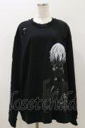 QOOZA / 東京喰種×QOOZA金木研 ダメージスウェット  ブラック H-25-11-04-045-PU-TO-KB-ZH