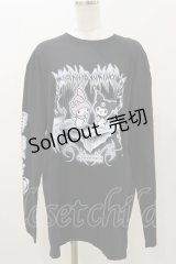 QOOZA / マイメロディ＆クロミコラボ L/S TEE  ブラック H-25-11-04-050-PU-TO-KB-ZH