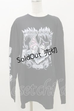 画像1: QOOZA / マイメロディ＆クロミコラボ L/S TEE  ブラック H-25-11-04-050-PU-TO-KB-ZH