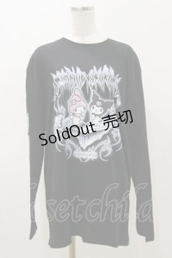 画像1: QOOZA / マイメロディ＆クロミコラボ L/S TEE  ブラック H-25-11-04-052-PU-TO-KB-ZH