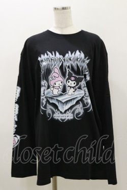 画像1: QOOZA / マイメロディ＆クロミコラボ L/S TEE  ブラック H-25-11-04-053-PU-TO-KB-ZH