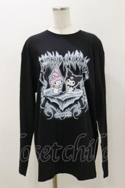 画像1: QOOZA / マイメロディ＆クロミコラボ L/S TEE  ブラック H-25-11-04-054-PU-TO-KB-ZH