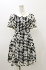 Fi.n.t / ギンガムチェックシフォンワンピース Free ブラック H-25-11-05-051-CA-OP-NS-ZH