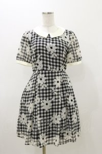 Fi.n.t / ギンガムチェックシフォンワンピース Free ブラック H-25-11-05-051-CA-OP-NS-ZH