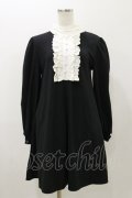 Ank Rouge / ハイネックフリルカットワンピース M ブラック H-25-11-05-061-CA-OP-NS-ZH