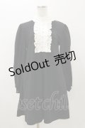 Ank Rouge / ハイネックフリルカットワンピース M ブラック H-25-11-05-061-CA-OP-NS-ZH