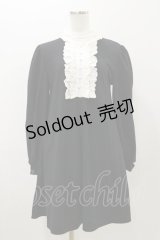 Ank Rouge / ハイネックフリルカットワンピース M ブラック H-25-11-05-061-CA-OP-NS-ZH