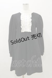 Ank Rouge / ハイネックフリルカットワンピース M ブラック H-25-11-05-061-CA-OP-NS-ZH