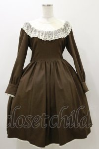 Innocent World / ラウンドネックローズレースドレス M ショコラ H-25-11-05-072-IW-OP-NS-ZH