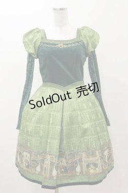 画像1: Secret Honey / 図書館ワンピース(美女と野獣ver) Free グリーン H-25-11-05-074-CA-OP-NS-ZH