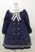 Amavel / 胸あて刺繍入りセーラーAラインコート Free ネイビー H-25-11-05-075-CA-OP-NS-ZH