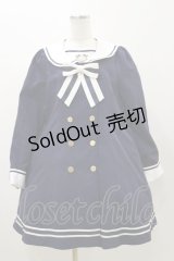 Amavel / 胸あて刺繍入りセーラーAラインコート Free ネイビー H-25-11-05-075-CA-OP-NS-ZH