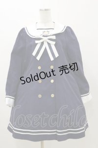 Amavel / 胸あて刺繍入りセーラーAラインコート Free ネイビー H-25-11-05-075-CA-OP-NS-ZH