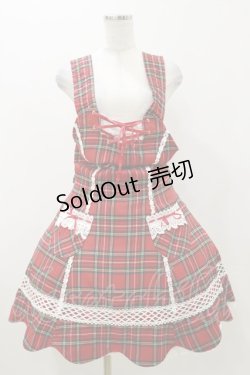 画像1: BABY,THE STARS SHINE BRIGHT / タータンチェック裾スカラップジャンパースカート Free エンジ H-25-11-05-077-BA-OP-NS-ZH