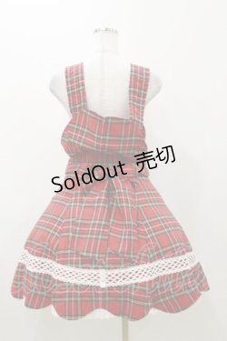 画像2: BABY,THE STARS SHINE BRIGHT / タータンチェック裾スカラップジャンパースカート Free エンジ H-25-11-05-077-BA-OP-NS-ZH
