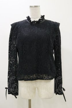 画像1: An MILLE / レースブラウス Free ブラック H-25-11-05-014-EL-BL-NS-ZH