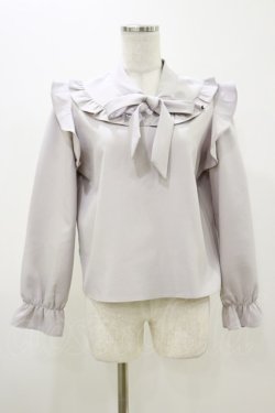 画像1: evelyn / リボンブラウス Free グレー H-25-11-05-016-LO-BL-NS-ZH