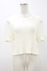 An MILLE / シフォン切替ニット Free オフ H-25-11-05-019-EL-TO-NS-ZH