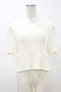 An MILLE / シフォン切替ニット Free オフ H-25-11-05-019-EL-TO-NS-ZH