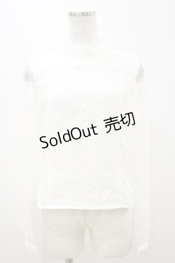 画像1: Ank Rouge / スタンドカラーレースブラウス M オフ H-25-11-05-024-CA-BL-NS-ZH