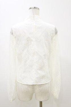 画像2: Ank Rouge / スタンドカラーレースブラウス M オフ H-25-11-05-024-CA-BL-NS-ZH