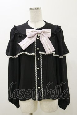 画像1: Ank Rouge / リボンフリルブラウス M ブラック H-25-11-05-027-CA-BL-NS-ZH