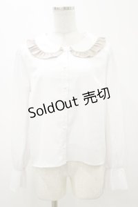 evelyn / 配色フリルブラウス Free オフ H-25-11-05-028-LO-BL-NS-ZH