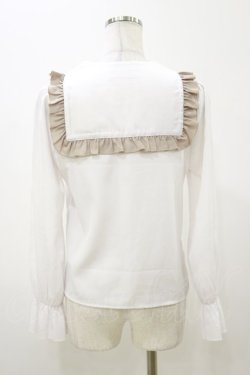 画像2: evelyn / 配色フリルブラウス Free オフ H-25-11-05-028-LO-BL-NS-ZH