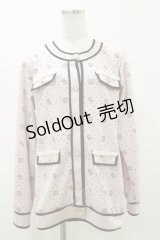 Ank Rouge / モノグラム配色カーデ M ピンク H-25-11-05-032-CA-TO-NS-ZH