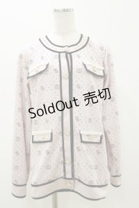 Ank Rouge / モノグラム配色カーデ M ピンク H-25-11-05-032-CA-TO-NS-ZH