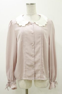 画像1: Ank Rouge / スカラップブラウス M ピンク H-25-11-05-036-CA-BL-NS-ZH