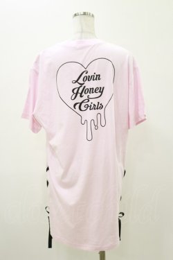 画像2: Honey Cinnamon / サイドレースアップTシャツ Free ピンク H-25-11-05-040-LO-TS-NS-ZH