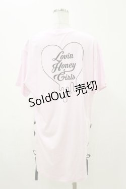 画像2: Honey Cinnamon / サイドレースアップTシャツ Free ピンク H-25-11-05-040-LO-TS-NS-ZH