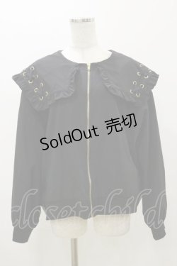 画像1: Rojita / レースアップBIGセーラーブルゾン Free ブラック H-25-11-05-043-LO-JA-NS-ZH