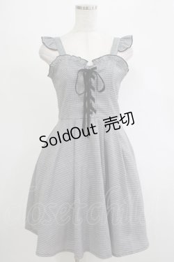 画像1: Ank Rouge / 千鳥柄レースアップジャンスカ M ブラック H-25-11-06-033-CA-OP-NS-ZH