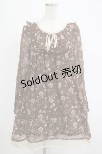 an another angelus / ローズプリントシフォンワンピース Free ブラウン H-25-11-06-036-CA-OP-NS-ZH