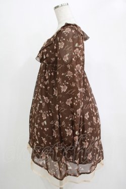 画像2: an another angelus / ローズプリントシフォンワンピース Free ブラウン H-25-11-06-036-CA-OP-NS-ZH