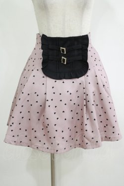 画像1: Rojita / スクエアー切替ハートプリントスカート Free ピンク H-25-11-06-037-LO-SK-NS-ZH