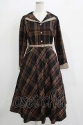 an another angelus / ダブルオープンカラーチェックワンピース Free BROWN H-25-11-06-004-CA-OP-NS-ZH