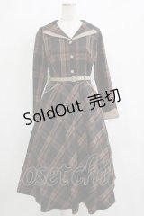 an another angelus / ダブルオープンカラーチェックワンピース Free BROWN H-25-11-06-004-CA-OP-NS-ZH