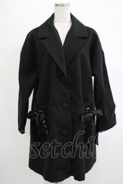 画像1: Ank Rouge / ハートポケットコート M ブラック H-25-11-06-044-CA-CO-NS-ZH