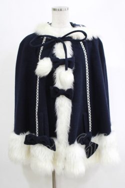 画像1: metamorphose / うさみみマント Free ネイビー H-25-11-06-045-ME-CO-NS-ZH