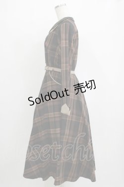 画像2: an another angelus / ダブルオープンカラーチェックワンピース Free BROWN H-25-11-06-004-CA-OP-NS-ZH